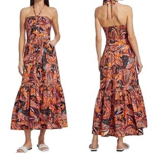 Revolve x House of Harlow 1960 Paisley Tiered Halter Maxi Dress